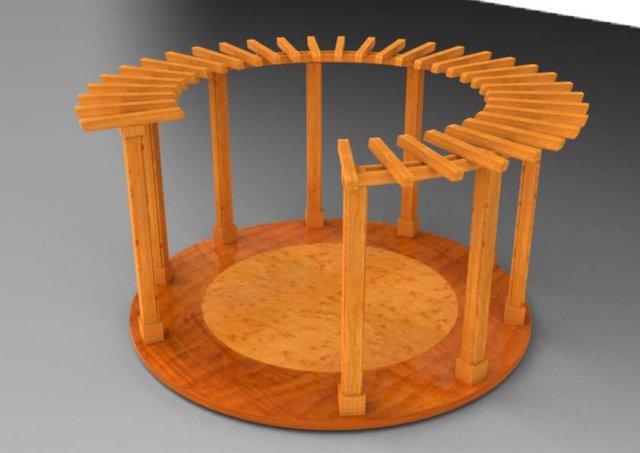 birdseye pergola 3D-Modell .c4d .max .obj .3ds .fbx .stl .blend 