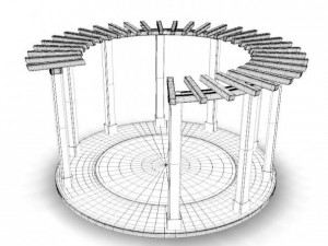 birdseye pergola 3D-Modell