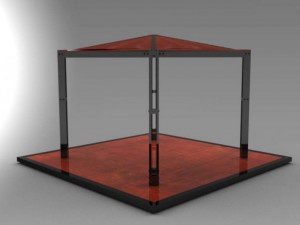 black pergola 3D 模型