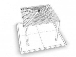 black pergola 3D 模型