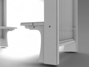 white garden arbor 3D Model
