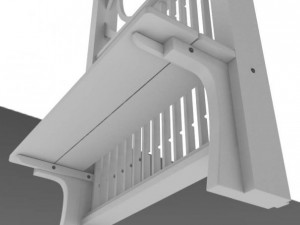 white garden arbor 3D Model