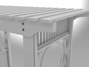 white garden arbor 3D Model