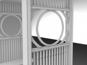 caramanch&atilde;o de jardim branco Modelo 3D