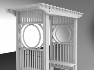 white garden arbor 3D Model