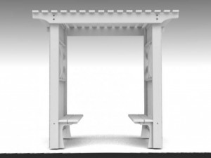white garden arbor 3D Model