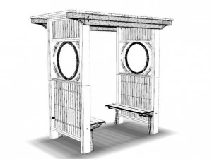 caramanch&atilde;o de jardim branco Modelo 3D