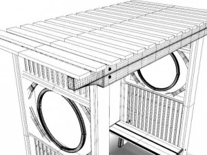 caramanch&atilde;o de jardim branco Modelo 3D