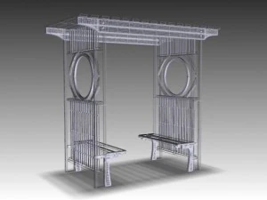 caramanch&atilde;o de jardim branco Modelo 3D