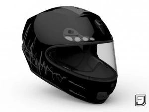 casque de course noir Modèle 3D