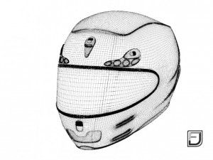 black racing helmet 3D 모델
