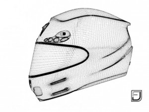 black racing helmet 3D 모델