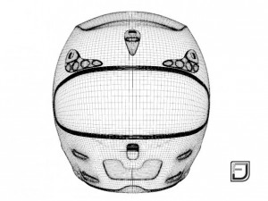 black racing helmet 3D 모델