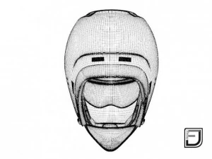 black modular helmet 3D Model