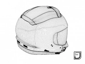 black modular helmet 3D Model