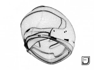black modular helmet 3D Model