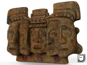 mayan mask  three stages of the life 3D Model