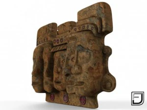 mayan mask  three stages of the life 3D Model