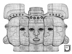 mayan mask  three stages of the life 3D Model