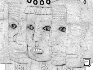 mayan mask  three stages of the life 3D Model
