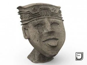 счастливое лицо из культуры ольмеков 3D Модель