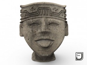 happy face from the olmeca culture 3D Модель