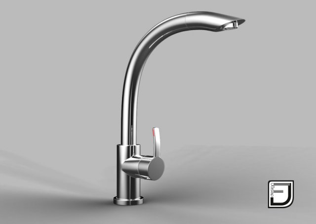 kitchen faucet 8 3D Модель .c4d .max .obj .3ds .fbx .stl .blend 