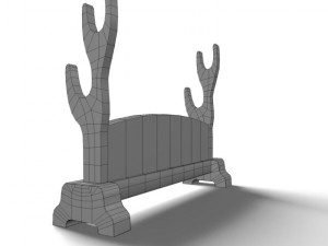 low poly sword stand 3D मॉडल