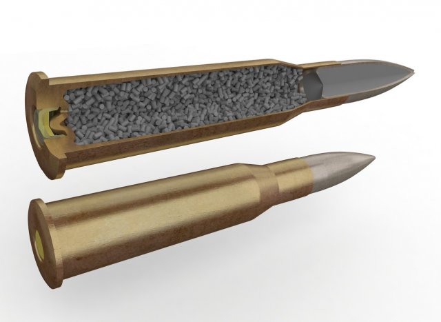 mosin rifle cartridge Modelo 3D .c4d .max .obj .3ds .fbx .stl .blend 
