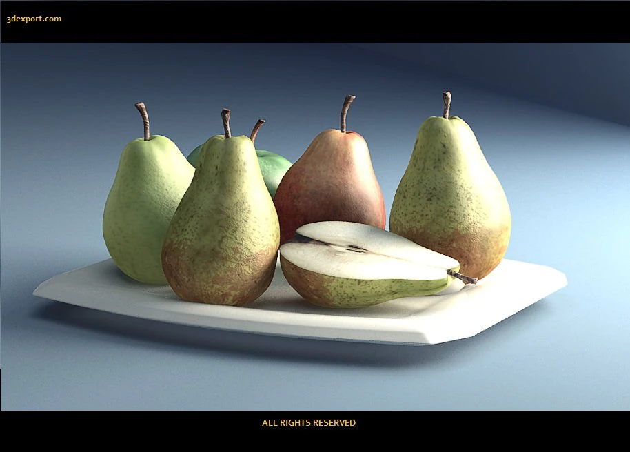 pears 3D Model .c4d .max .obj .3ds .fbx .stl .blend 