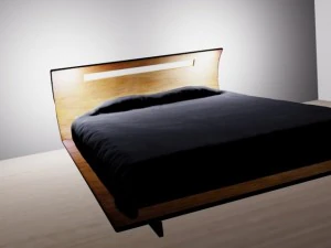 cama de casal curva Modelo 3D