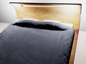 curved  double bed 3D Model