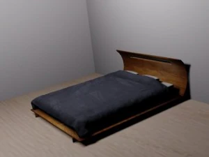 curved  double bed 3D Model