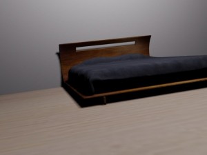 curved  double bed 3D Model