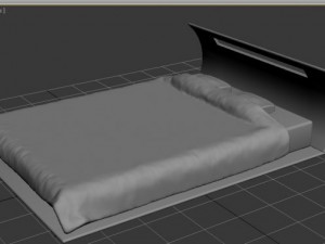 curved  double bed 3D Model