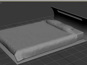 curved  double bed 3D Model