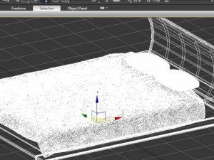 curved  double bed 3D Model