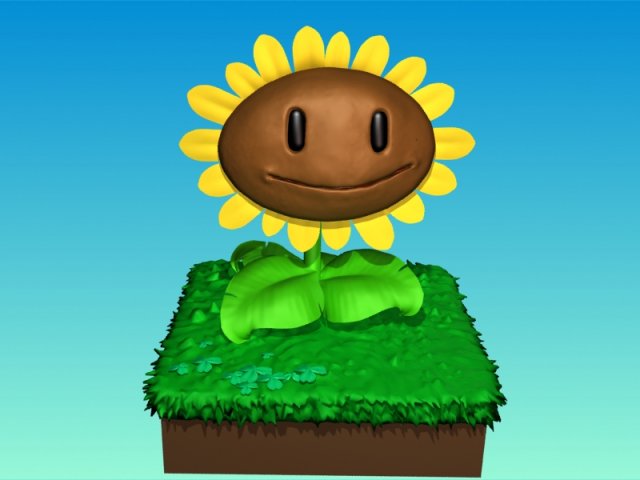 my plants vs zombies 3d sunflower 3D-Modell .c4d .max .obj .3ds .fbx .stl .blend 