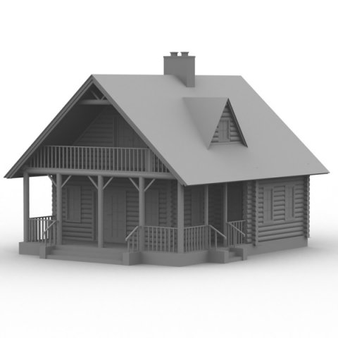rustic cabin 3D Model .c4d .max .obj .3ds .fbx .stl .blend 