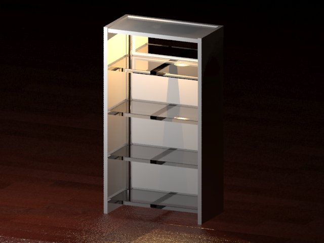 modern glass and metal bookshelf Model 3D .c4d .max .obj .3ds .fbx .stl .blend 