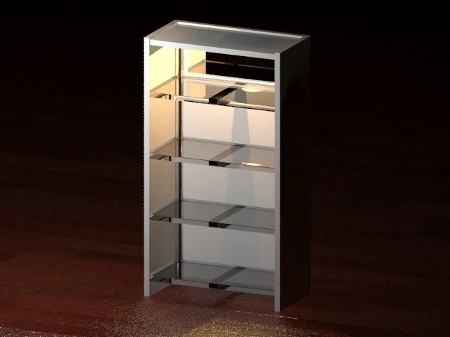 modern glass and metal bookshelf 3D Model .c4d .max .obj .3ds .fbx .stl .blend