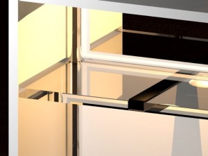 modern glass and metal bookshelf Model 3D