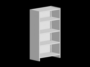 modern glass and metal bookshelf Model 3D