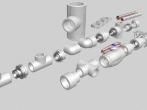pipe and fittings 3D Model