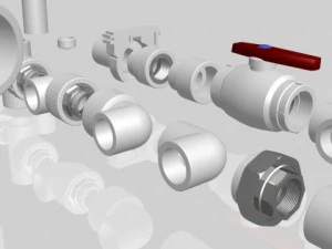 pipe and fittings 3D Model