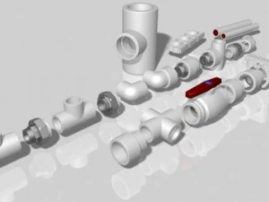 pipe and fittings 3D Model