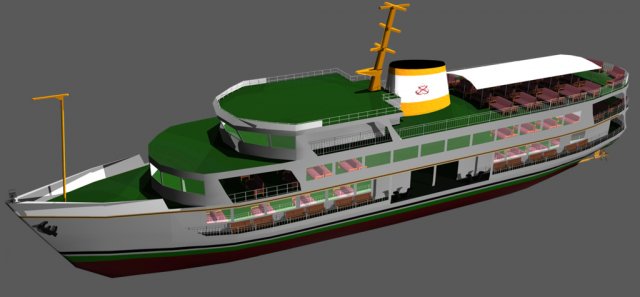 steamship Model 3D .c4d .max .obj .3ds .fbx .stl .blend 