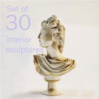 set of 30 interior sculptures 3D Model .c4d .max .obj .3ds .fbx .stl .blend 