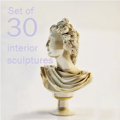 set of 30 interior sculptures 3D Model .c4d .max .obj .3ds .fbx .stl .blend