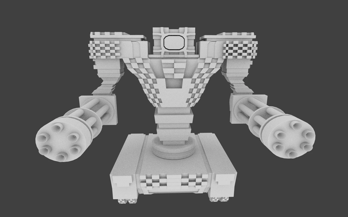mecha with gatling 3D Model .c4d .max .obj .3ds .fbx .stl .blend 